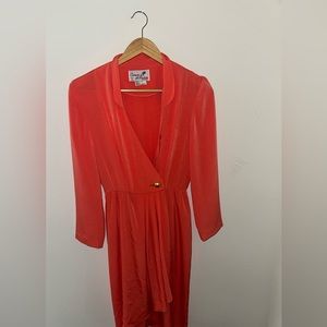 Vintage 1970 USA made orange dress carol ann Chicago petites